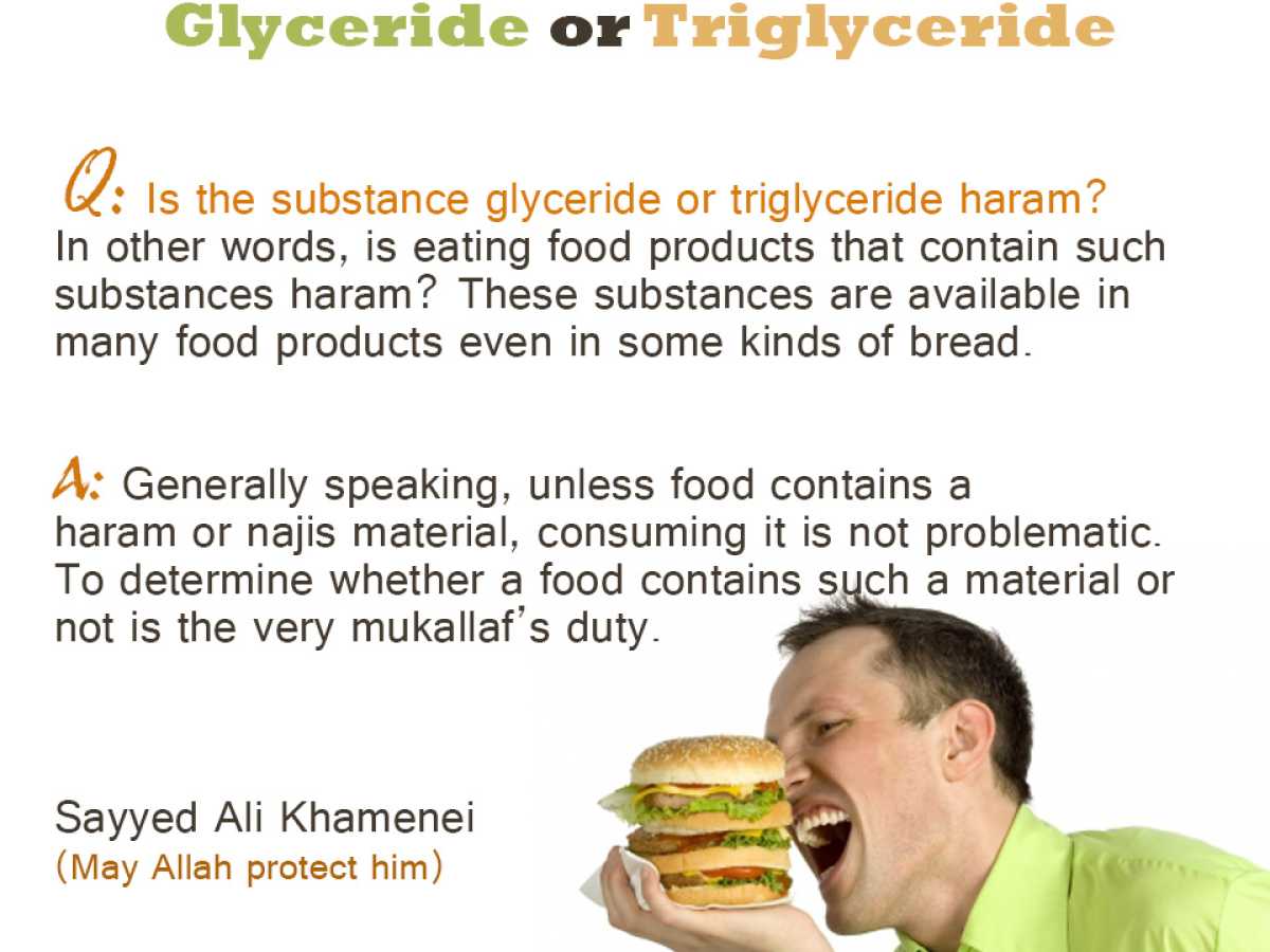 Eating Food that Contains Glyceride or Triglyceride
